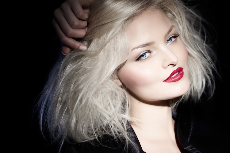 platinum, hair, closeup, blond, one, black, posing, elegant, woman, makeup, model, shot, studio, chic, caucasian, fashion, eyes, young, short, blue, stylish, beautiful, hairstyle