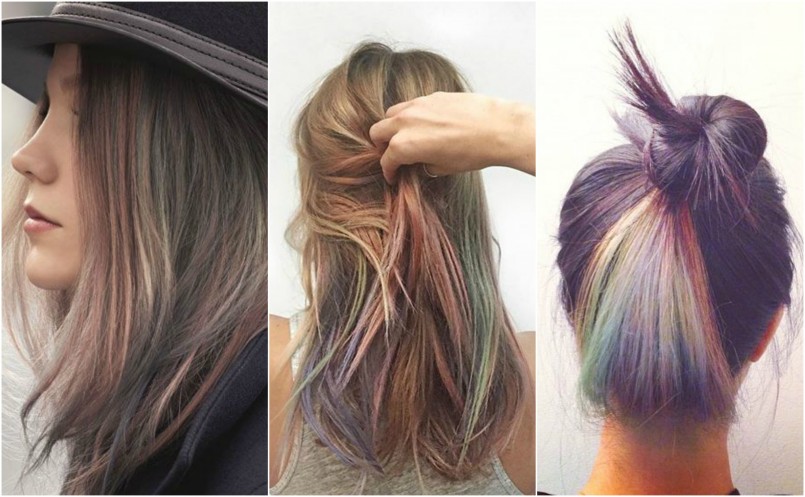Pull off rainbow hair with these subtle rainbow highlights Pull off rainbow hair with these subtle rainbow highlights