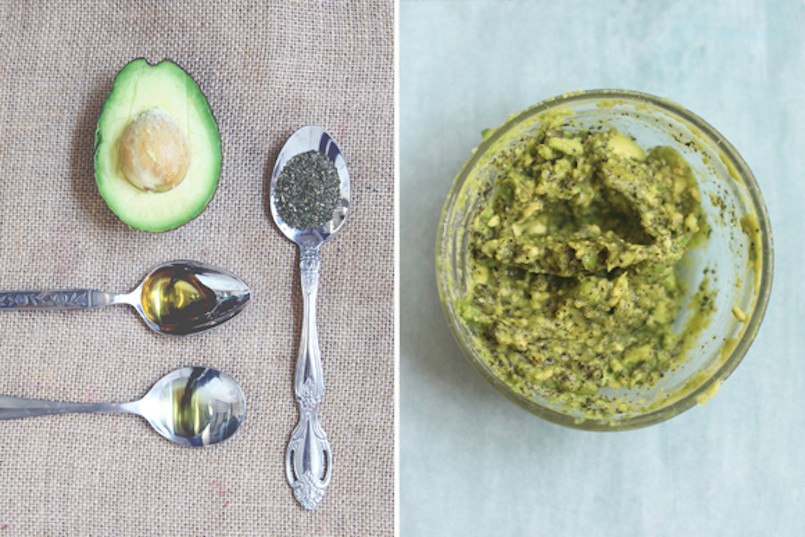 Avocado peppermint hair mask