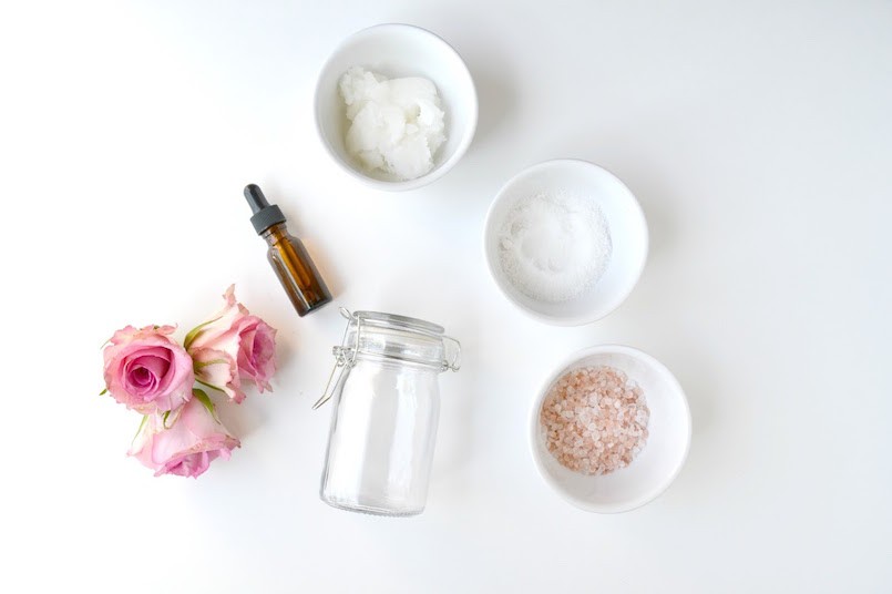 coconut oil sea salt and roses