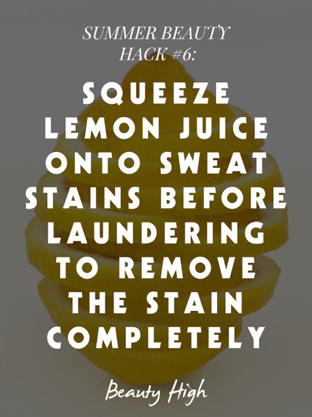 lemon juice sweat stain