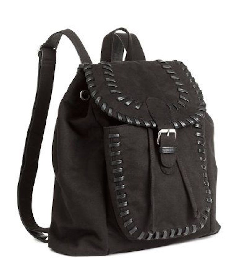 black imitation suede backpack H&M
