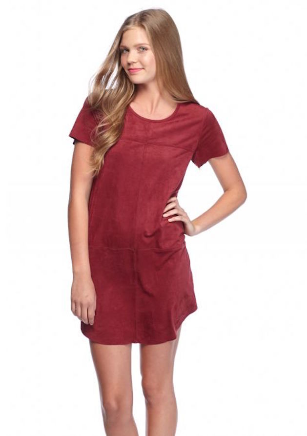 Belk Shirttail Hem Shift Suede Dress