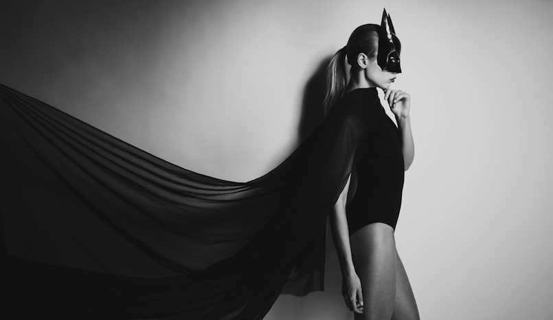 Lady in cat mask