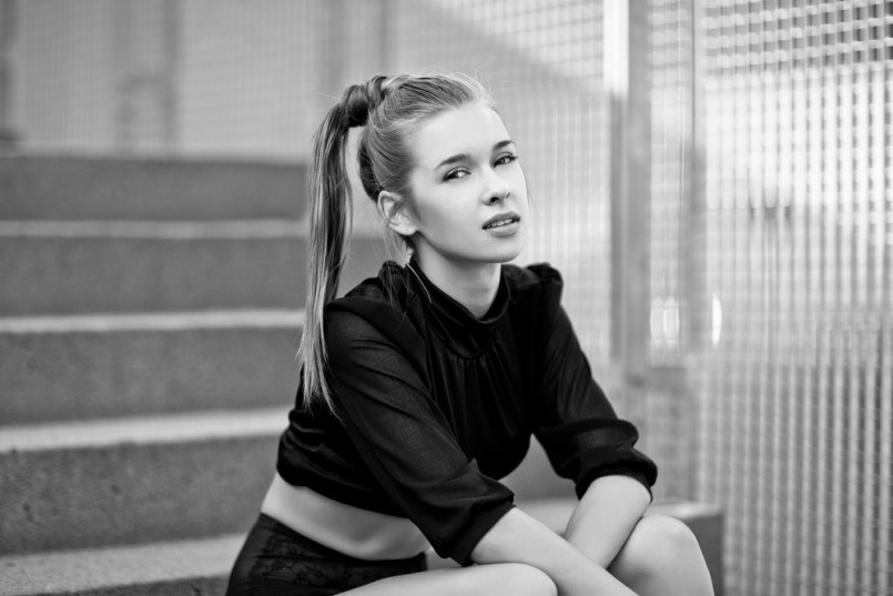 Attractive young woman outdoor