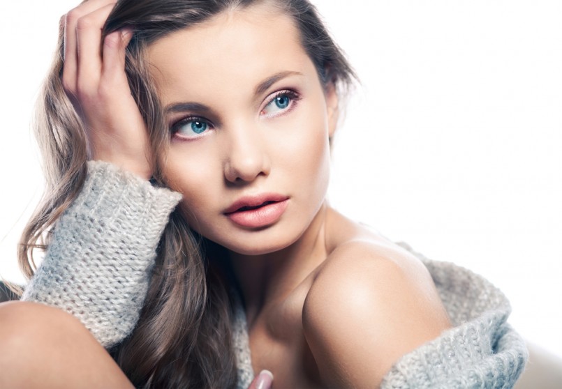 Beauty Female pretty portrait on the white background