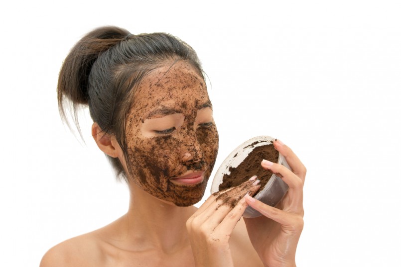 Scrub with coffee grounds
