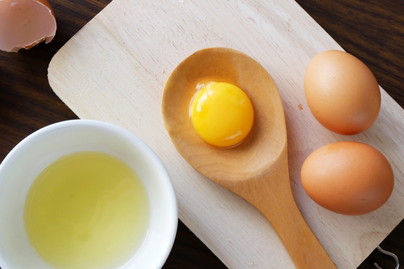 separated egg white and yolk