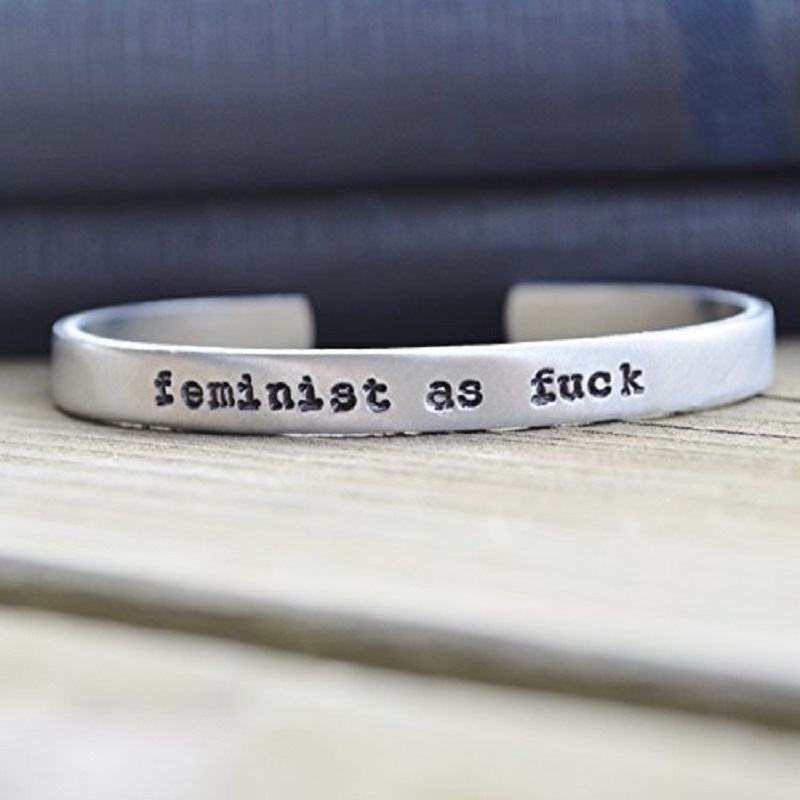feminist as fuck handmade bracelet cuff for holiday gifting