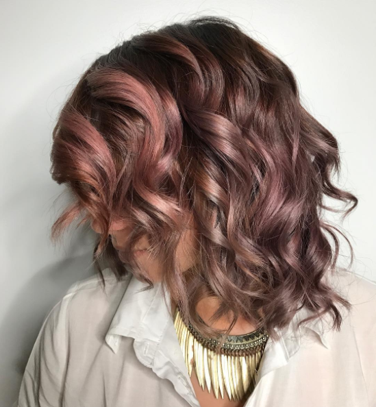 chocolate mauve hair color curly hair