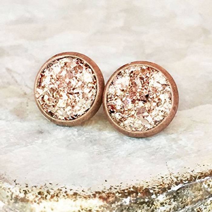 rose gold earrings for handmade holiday gift
