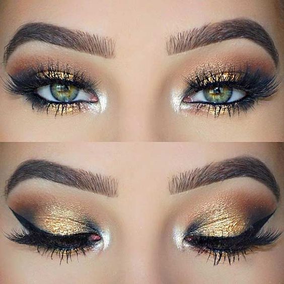 dark gold glitter eye