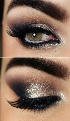 metallic sparkly smoky eye