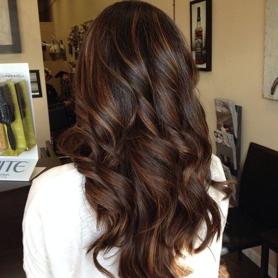 lightly highlighted chestnut hair color