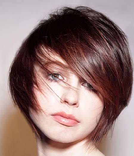 reddish brown accents in short hair